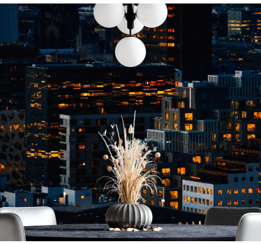Fotomurales de ciudades Edificios modernos de oslo en la noche - TenVinilo