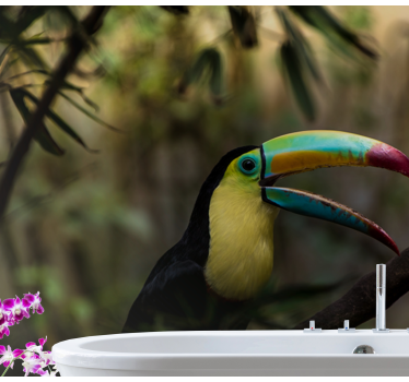 Mural animal Tucan en la jungla - TenVinilo