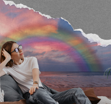 Mural de mar Arcoiris sobre el oceano - TenVinilo
