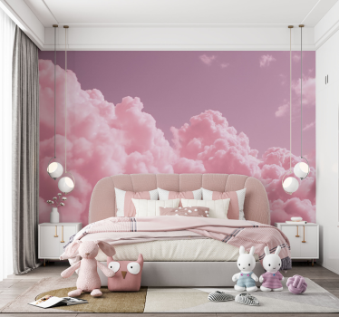 Fotomural infantiles nubes rosadas y esponjosas - TenVinilo