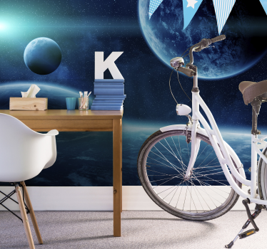 Papel mural espacio ciclismo celestial - TenVinilo