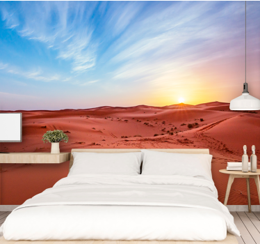 Mural desierto atardecer dorado en el desierto - TenVinilo