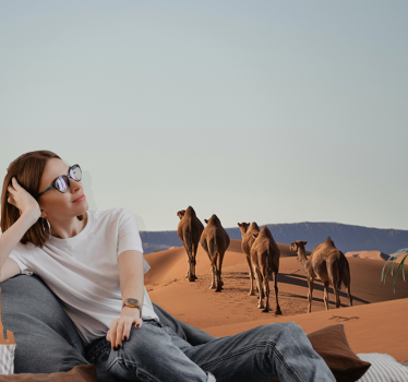 Mural desierto camellos del desierto - TenVinilo