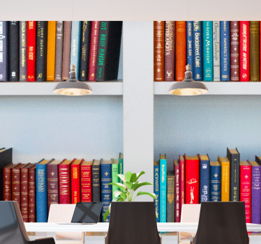 Mural para oficina Libros coloridos en la estantería - TenVinilo