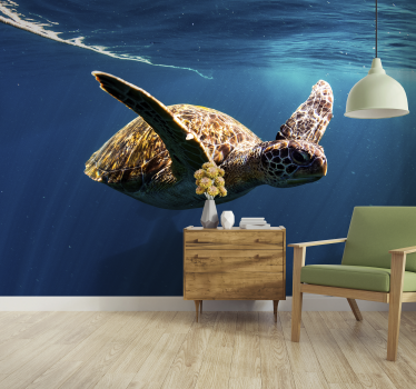 Mural para pared de tortuga submarina - TenVinilo