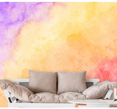Mural pared abstracto Colores efecto pintado aquarela - TenVinilo