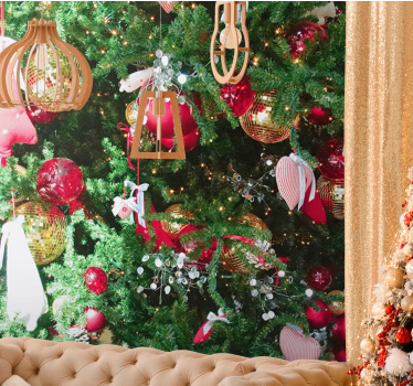 Mural pared navidad árbol de navidad detallado - TenVinilo