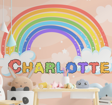 Mural personalizable Arcoiris de colores - TenVinilo