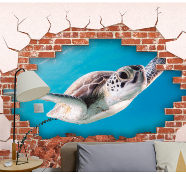 Mural personalizable Ladrillos de pared rotos 3d con foto - TenVinilo
