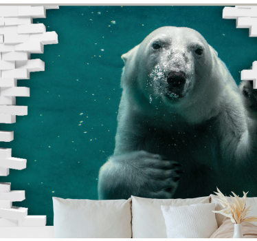 Mural personalizable Pared rota ladrillos 3d con foto - TenVinilo