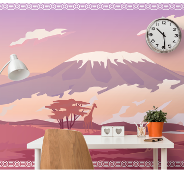 Papel mural africano atmósfera pintada de sabana - TenVinilo
