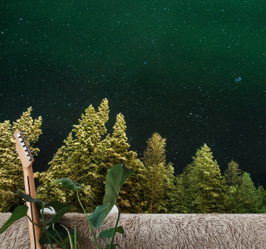 Papel mural bosque bosque de pinos estrellados - TenVinilo