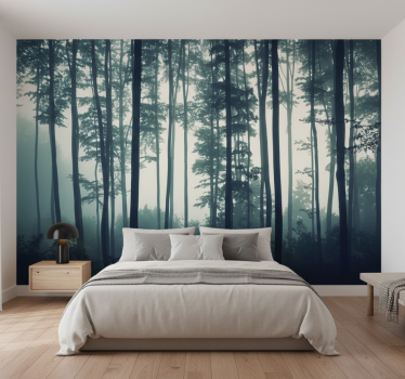 Papel mural bosque bosque pintado zen - TenVinilo