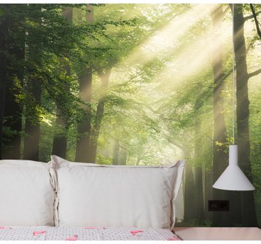 Papel mural bosque bosques radiantes verdes - TenVinilo