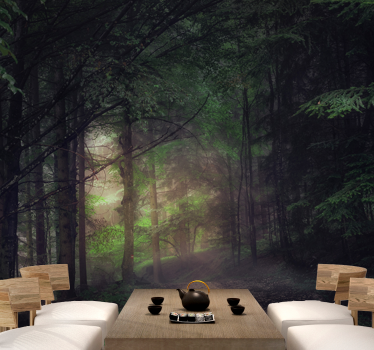 Papel mural bosque camino serene del bosque - TenVinilo
