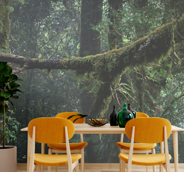 Papel mural bosque copas de verde exuberante - TenVinilo