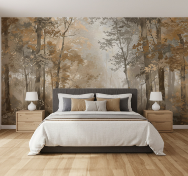 Papel mural bosque el otoño Ámbar - TenVinilo
