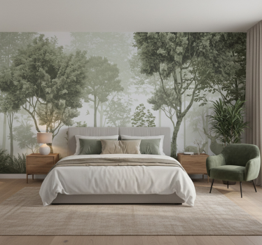 Papel mural bosque escape a la naturaleza tranquila - TenVinilo