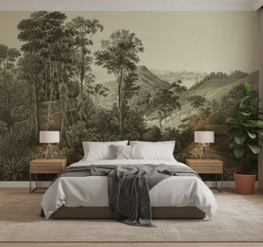 Papel mural bosque estampado de bosque ondulado - TenVinilo