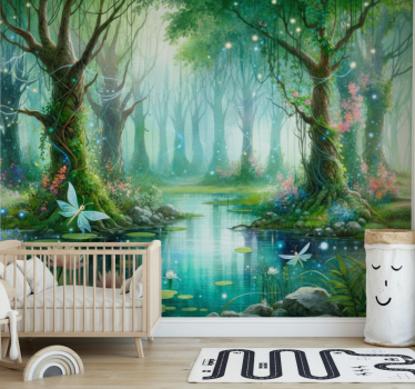 Papel mural bosque hada caprichosa - TenVinilo