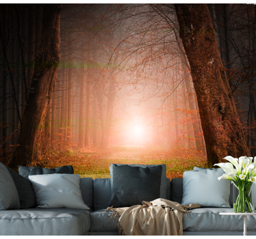 Papel mural bosque misterioso sendero forestal - TenVinilo