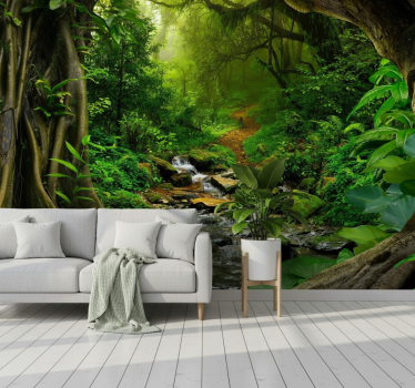 Papel mural bosque oasis del bosque tropical - TenVinilo