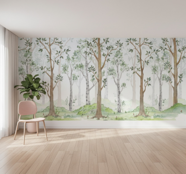 Papel mural bosque pastel brisa del bosque - TenVinilo