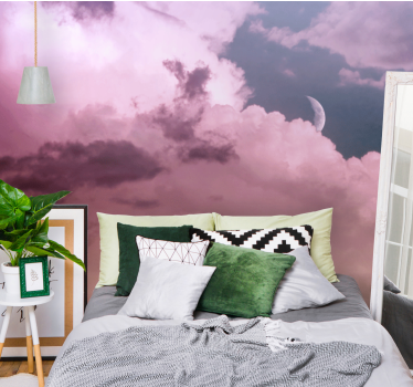 Papel mural cielo cielo nublado iluminado por la luna - TenVinilo