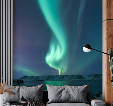 Papel mural cielo exposición aurora boreal - TenVinilo