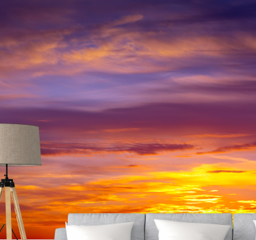 Papel mural cielo vista del atardecer majestuoso - TenVinilo