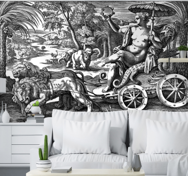 Papel mural de arte clásico vendimia en la selva - TenVinilo