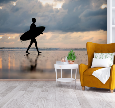 Papel mural de mar surfista andando con destello - TenVinilo