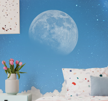 Papel mural espacio cielo nocturno lunar - TenVinilo
