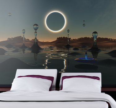 Papel mural espacio escena de agua celestial - TenVinilo