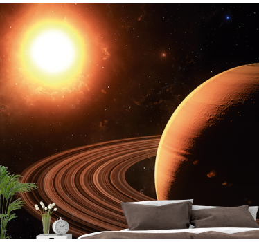 Papel mural espacio escena del sistema planetario - TenVinilo