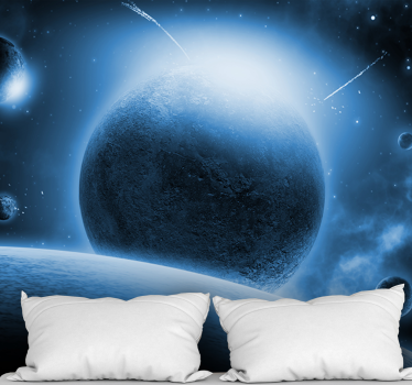 Papel mural espacio escena planetaria celestial - TenVinilo