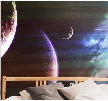 Papel mural espacio escena planetaria cósmica - TenVinilo