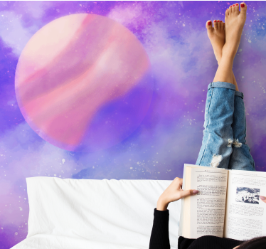 Papel mural espacio esfera planetaria cósmica - TenVinilo