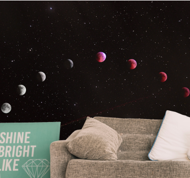 Papel mural espacio fases de la luna - TenVinilo