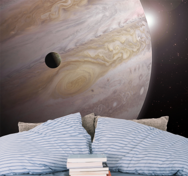 Papel mural espacio júpiter y la luna - TenVinilo