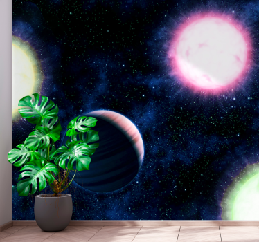 Papel mural espacio paisaje planetario celestial - TenVinilo