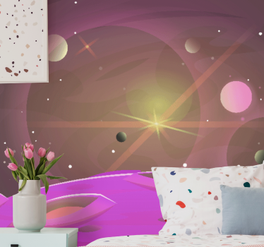 Papel mural espacio perspectiva celestial cósmica - TenVinilo