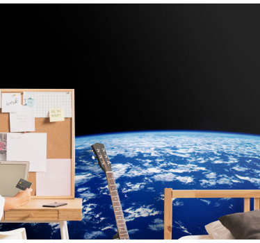 Papel mural espacio planeta visto desde la órbita - TenVinilo
