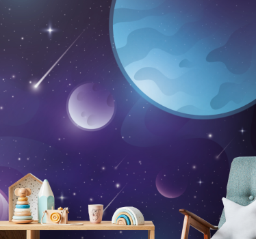 Papel mural espacio vista orbital celestial - TenVinilo