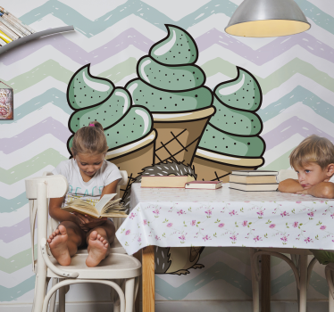 Papel mural comedor delicia de helado - TenVinilo