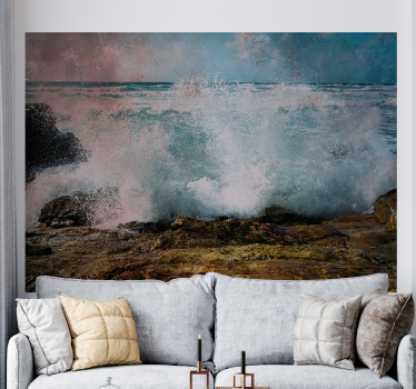 Papel mural mar olas agitadas del océano - TenVinilo