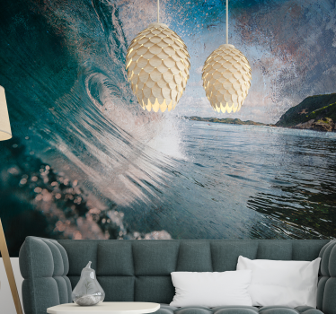 Papel mural mar oleaje energético del mar - TenVinilo