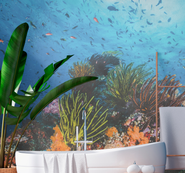 Papel mural mar paraíso de coral bajo el agua - TenVinilo