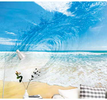 Papel mural mar salpicadura de olas oceánicas - TenVinilo