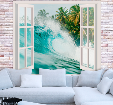 Papel mural mar vista de olas del océano - TenVinilo